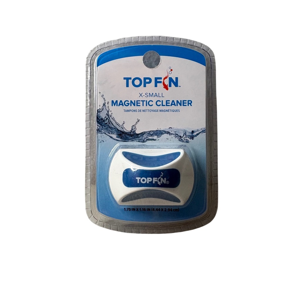 Top Fin X-Small Magnetic Cleaner Aquarium Glass Algae Scrubber Blue White